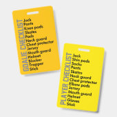 Checkliste für Eishockey-Geber Ausweis (Vorder- & Rückseite)