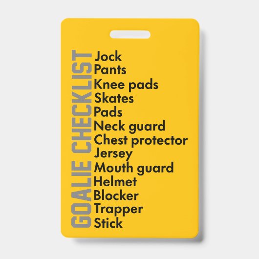 Checkliste für Eishockey-Geber Ausweis (Vorderseite)