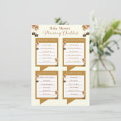 Checkliste für Elegant Gender Reveal Baby Shower Einladung (Stehend Vorderseite)