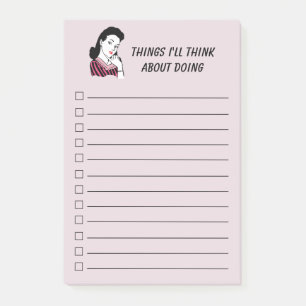 Checkliste für Frauen im Retro-Stil der 50er Jahre Post-it Klebezettel