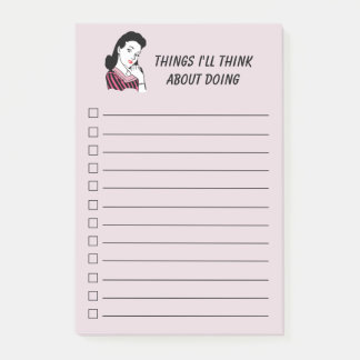 Checkliste für Frauen im Retro-Stil der 50er Jahre Post-it Klebezettel