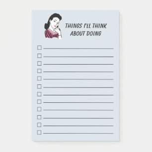 Checkliste für Frauen im Retro-Stil der 50er Jahre Post-it Klebezettel
