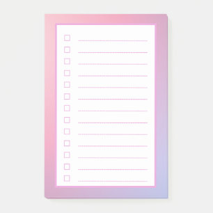 Checkliste für Minimalistisch rosa Farbverlauf Post-it Klebezettel