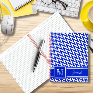 Checkliste für Mit Monogramm Royal Blue Hahnentrit Notizblock