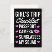 Checkliste für Reisen Kunst Girls Dankeskarte (Vorne/Hinten)