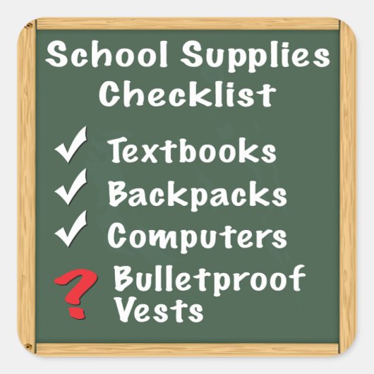 Checkliste für Schulsicherheitshilfen Quadratischer Aufkleber (Vorderseite)