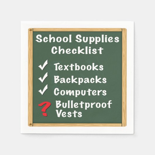 Checkliste für Schulsicherheitshilfen Serviette (Vorderseite)