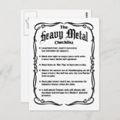 Checkliste für Schwermetalle Postkarte (Vorne/Hinten)