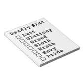 Checkliste für sieben Todesfälle - leer (0000000) Notizblock (angewinkelt)