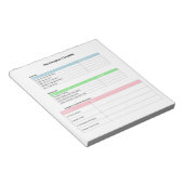 Checkliste für Tierpflege Notizblock (angewinkelt)