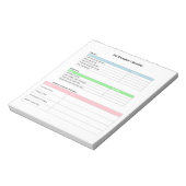 Checkliste für Tierpflege Notizblock (Rotiert)