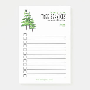 Checkliste Landscape Tree Services Business Post-it Klebezettel