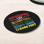 Checkliste "Leben der Fotografen" Runder Pappuntersetzer (Angewinkelt)