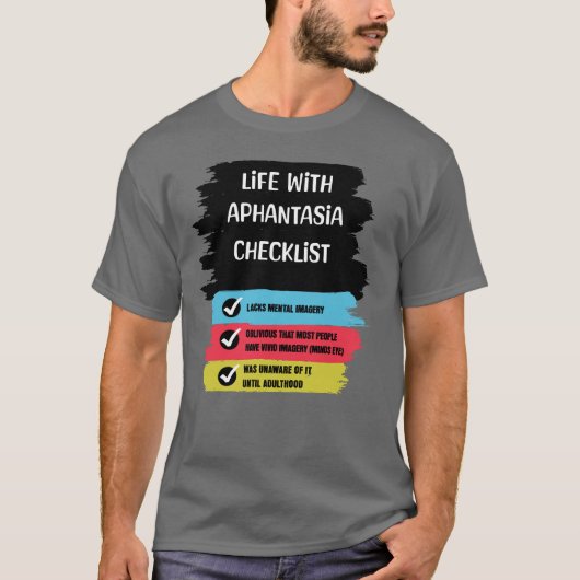 Checkliste Leben mit Aphantasia T-Shirt (Vorderseite)