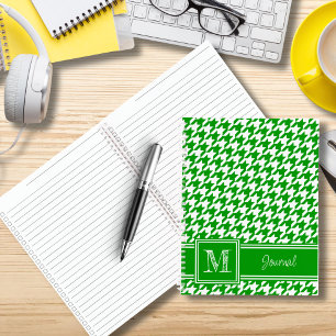 Checkliste Mit Monogramm grünes Hahnentrittmuster  Notizblock