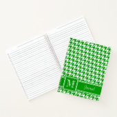 Checkliste Mit Monogramm grünes Hahnentrittmuster  Notizblock (Innenseite)
