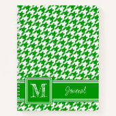 Checkliste Mit Monogramm grünes Hahnentrittmuster  Notizblock (Vorderseite)