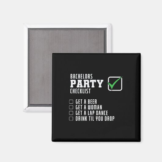 Checkliste Party Magnet (Vorderseite/Rückseite)