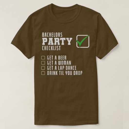 Checkliste Party T-Shirt (Design vorne)