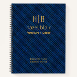 Checkliste personalisiert Navy Blue und Gold Monog Notizblock