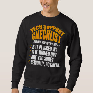 Checkliste Technischer Support Sysadmin Hotline En Sweatshirt