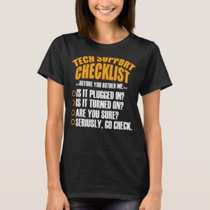 Checkliste Technischer Support Sysadmin Hotline En T-Shirt