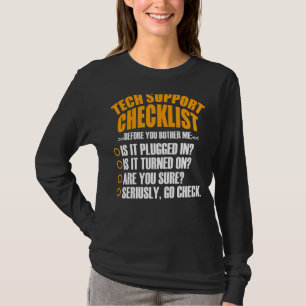 Checkliste Technischer Support Sysadmin Hotline En T-Shirt