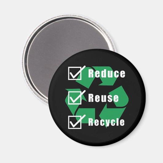 Checkliste "Umweltschutz" Recycle Wiederverwendung Magnet (Vorderseite/Rückseite)