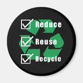 Checkliste "Umweltschutz" Recycle Wiederverwendung Magnet (Vorne)