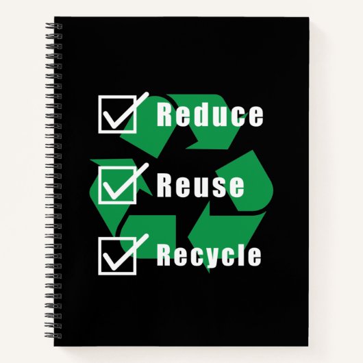 Checkliste "Umweltschutz" Recycle Wiederverwendung Notizblock (Vorderseite)