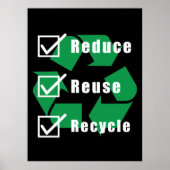 Checkliste "Umweltschutz" Recycle Wiederverwendung Poster (Vorne)