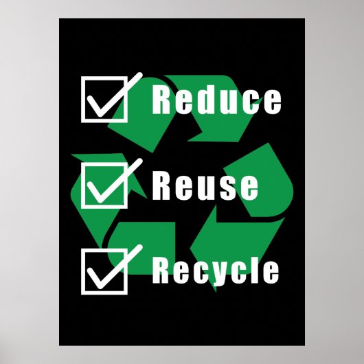 Checkliste "Umweltschutz" Recycle Wiederverwendung Poster (Vorne)