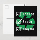Checkliste "Umweltschutz" Recycle Wiederverwendung Postkarte (Vorne/Hinten)
