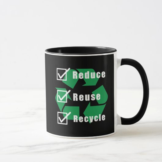 Checkliste "Umweltschutz" Recycle Wiederverwendung Tasse (Rechts)