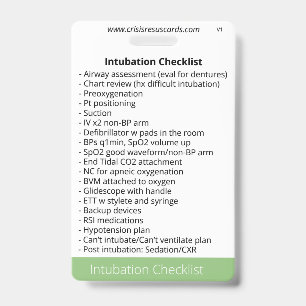 Checklisten für Intubation und Sedation Ausweis