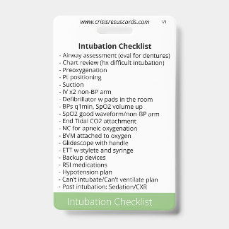 Checklisten für Intubation und Sedation Ausweis