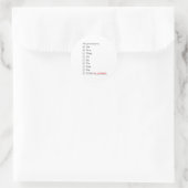 Checklisten-Neopronen lang Runder Aufkleber (Tasche)