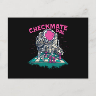 Checkmate Astronaut Chess Postkarte