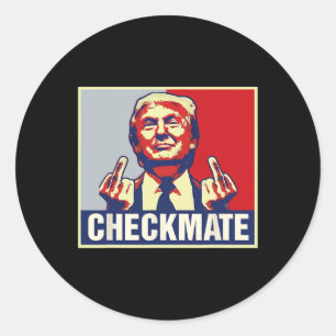 Checkmate Funny Trump 2024 Präsidentschaftskampagn Runder Aufkleber