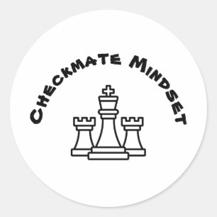 Checkmate Mindset Runder Aufkleber