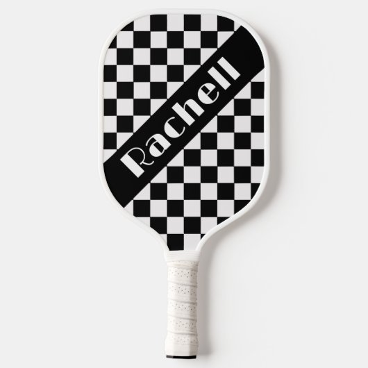 Checkmate on the Court — Monochrome Momentum Pickleball Schläger (Rückseite)