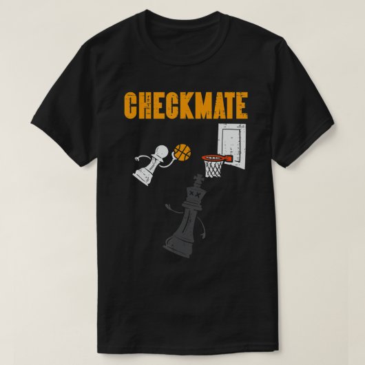 Checkmate Pawn Basketball Dunk auf King Schach Gam T-Shirt (Design vorne)
