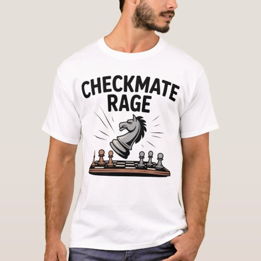 Checkmate Rage – Bold Chess Battle Design T-Shirt (Vorderseite)