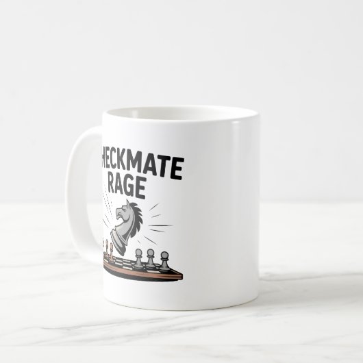 Checkmate Rage Mug – Funny Chess Gift for gamers Kaffeetasse (Vorderseite Links)