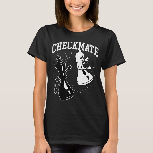 Checkmate Schach-Tabellenelemente Spieler T-Shirt (Vorderseite)