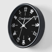 Checkmate Schach-Wall-Uhr - auf schwarz Uhr (Winkel)