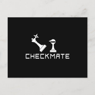 Checkmate Schachbrett Spielstrategie Geschenk Postkarte
