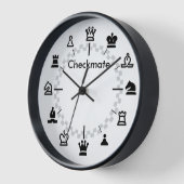Checkmate Schachsäulenhalle - Schachbrett auf weiß Uhr (Winkel)