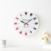 Checkmate Schachwall Uhr rot und schwarz (Zuhause)