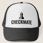 CheckMate schwarzer Schachfertiger Hut Truckerkappe (Vorderseite)